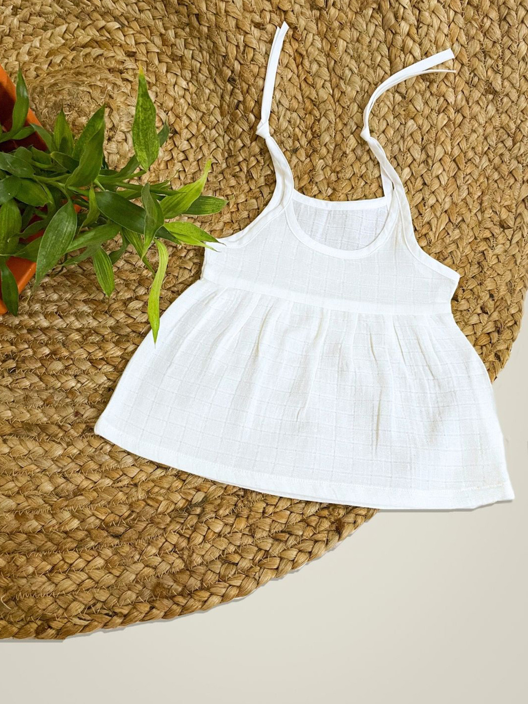 

BAESD Girls Organic Cotton Fit & Flare Dress, White