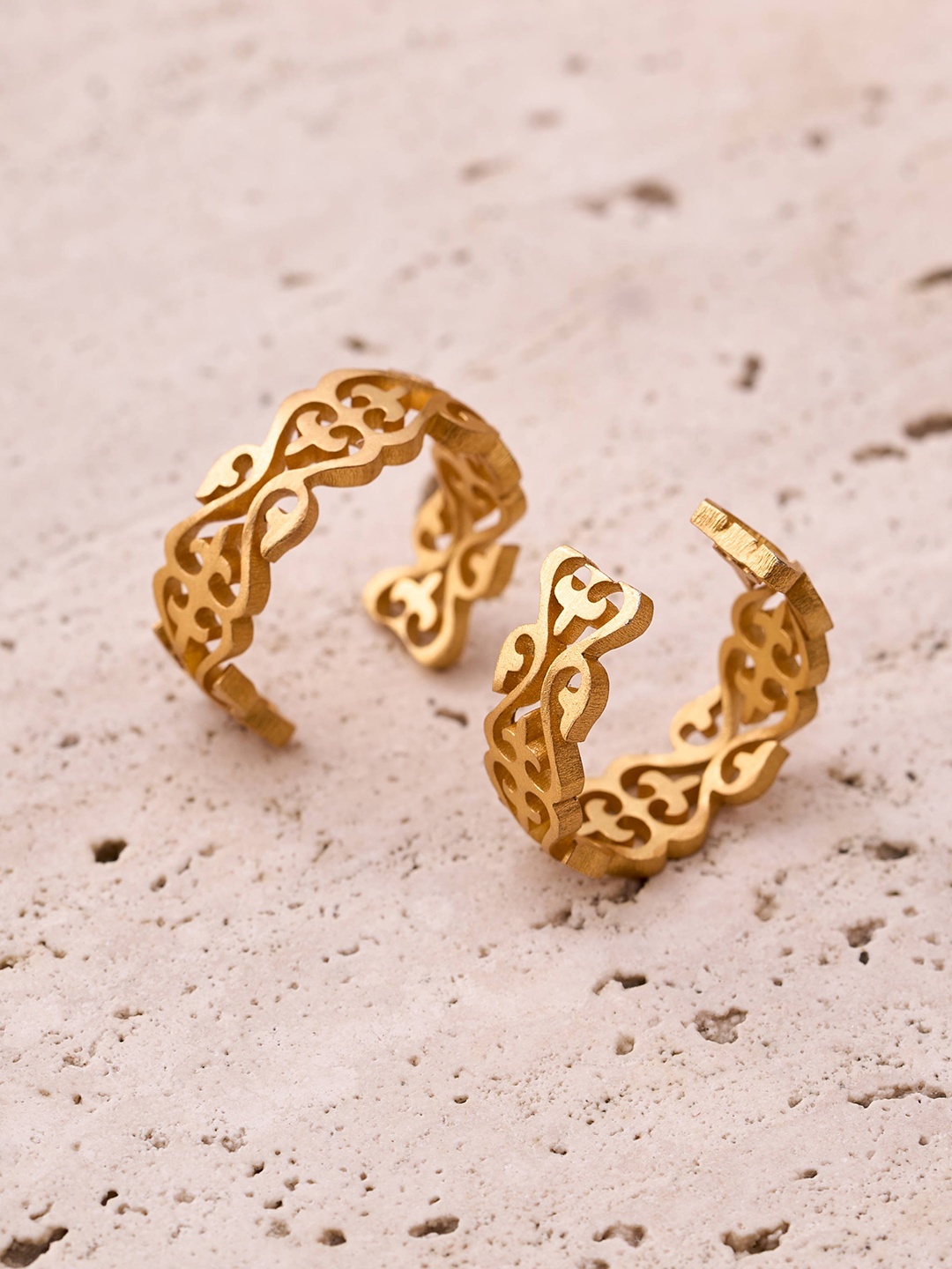 

trueBrowns Set of 2 Gold-Plated Bel Adjustable Finger Rings