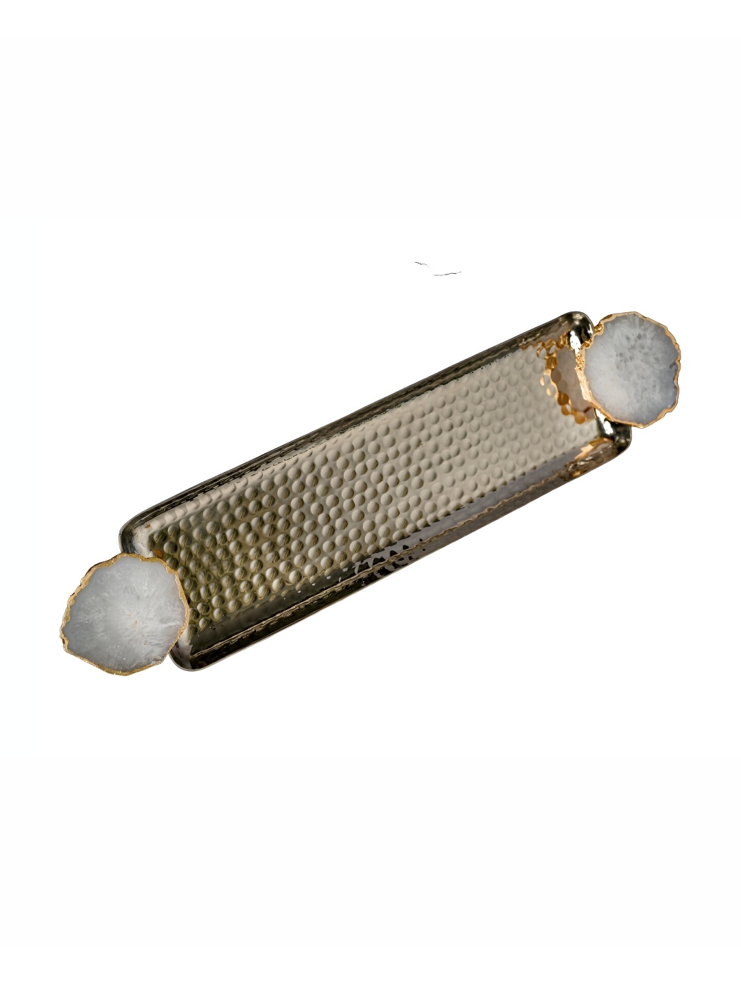 

HOMEARTE Textured Aluminium Serving Tray, White