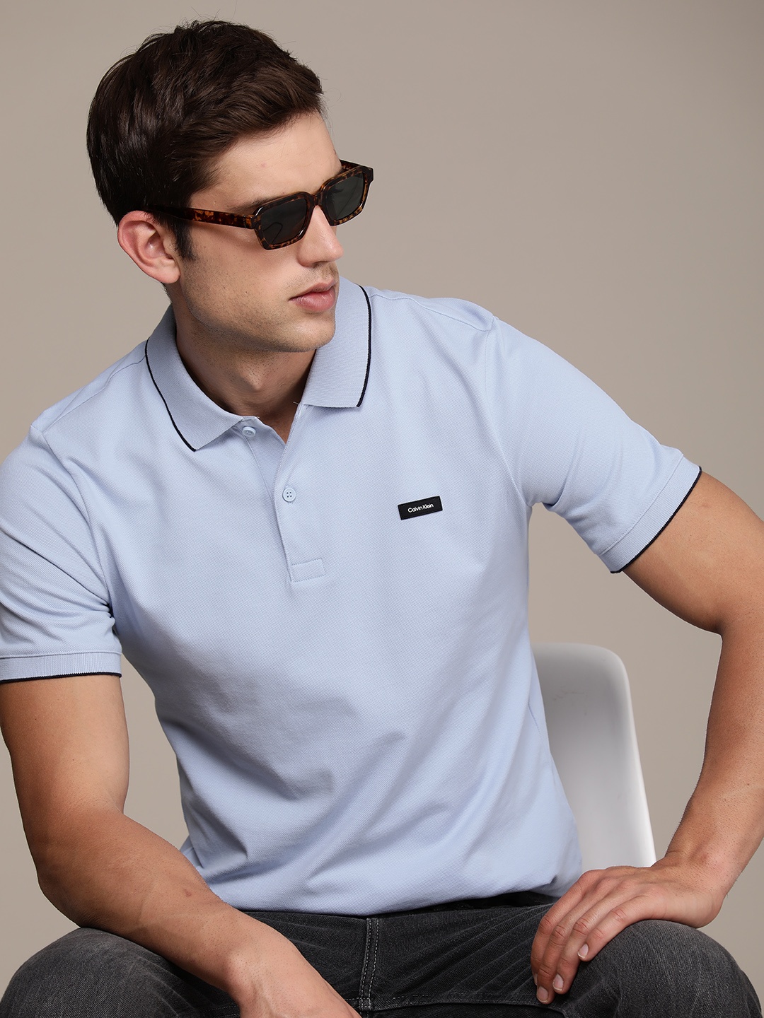 

Calvin Klein Jeans Polo Collar Slim Fit T-shirt, Blue