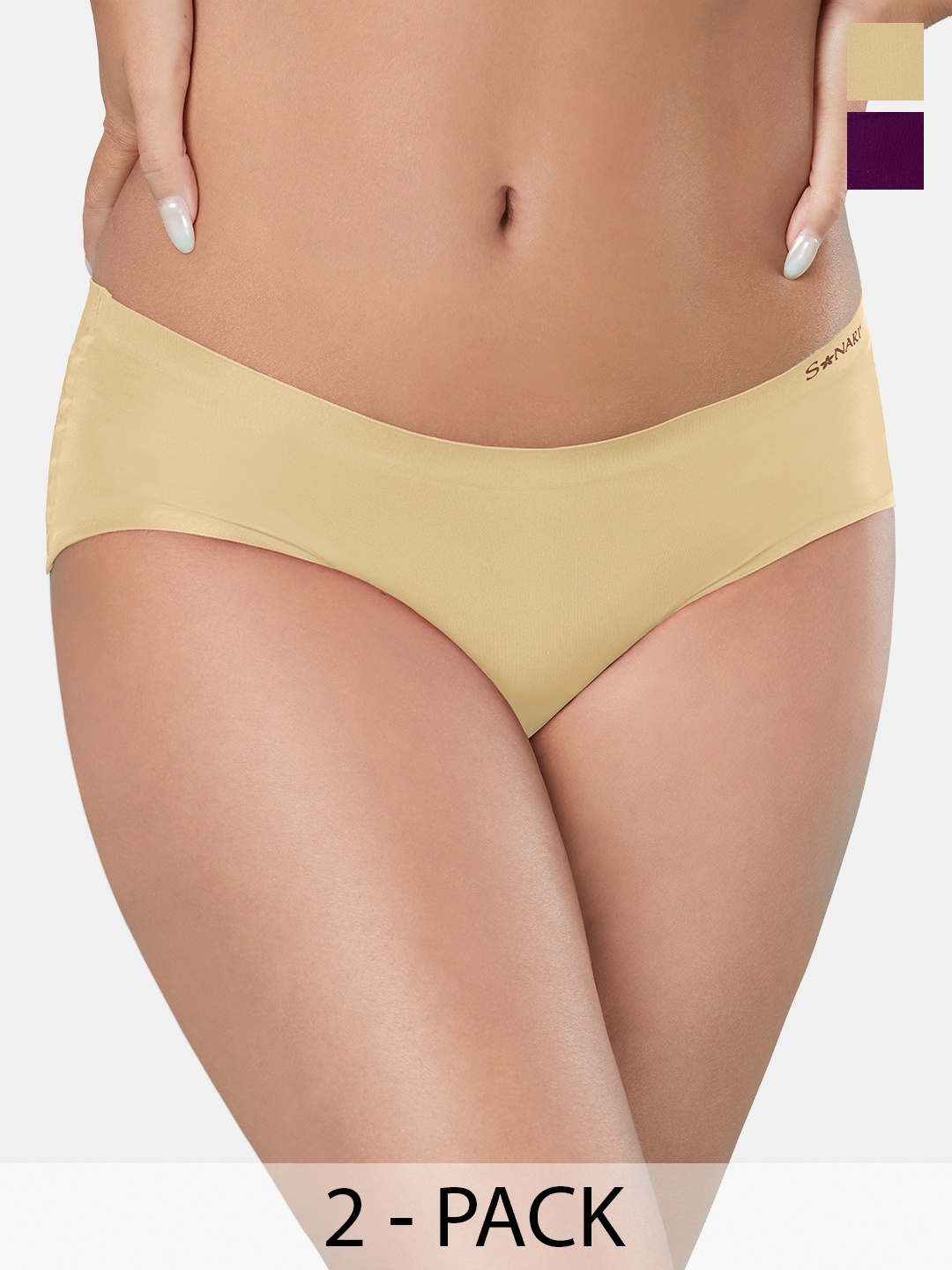 

Sonari Pack Of 2 Seamless Hipster Briefs, Nude