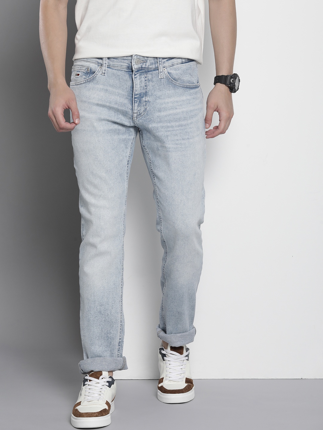 

Tommy Hilfiger Men Scanton Slim Fit Heavy Fade Jeans, Blue