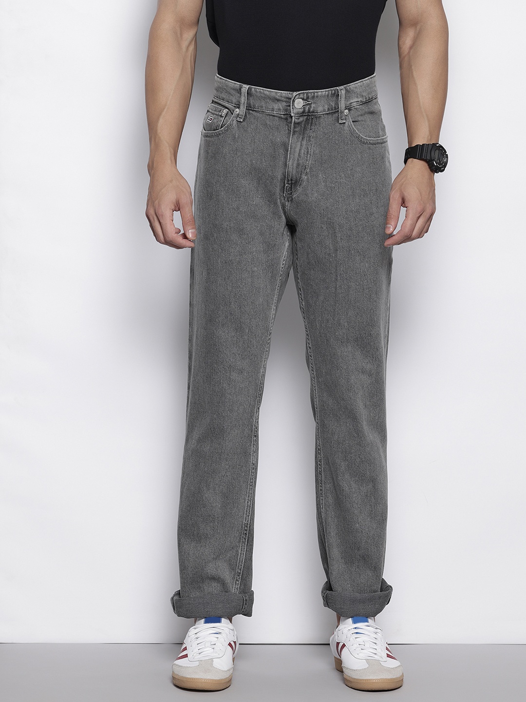 

Tommy Hilfiger Men Straight Fit Stretchable Jeans, Charcoal