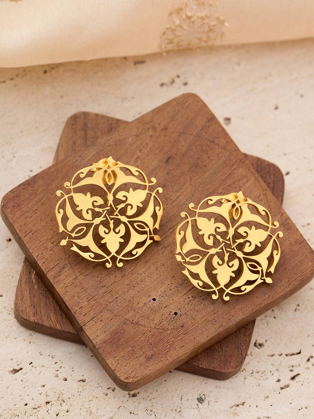 

trueBrowns 22K Gold-Plated Contemporary Studs Earrings