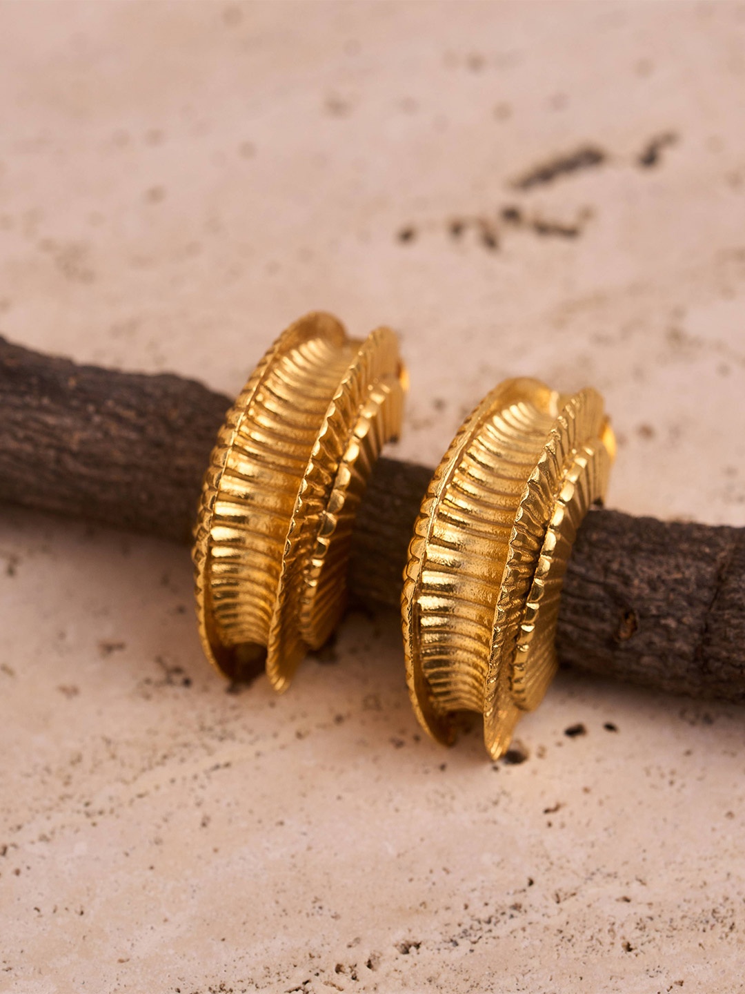 

trueBrowns 22K Gold-Plated Contemporary Drop Earrings