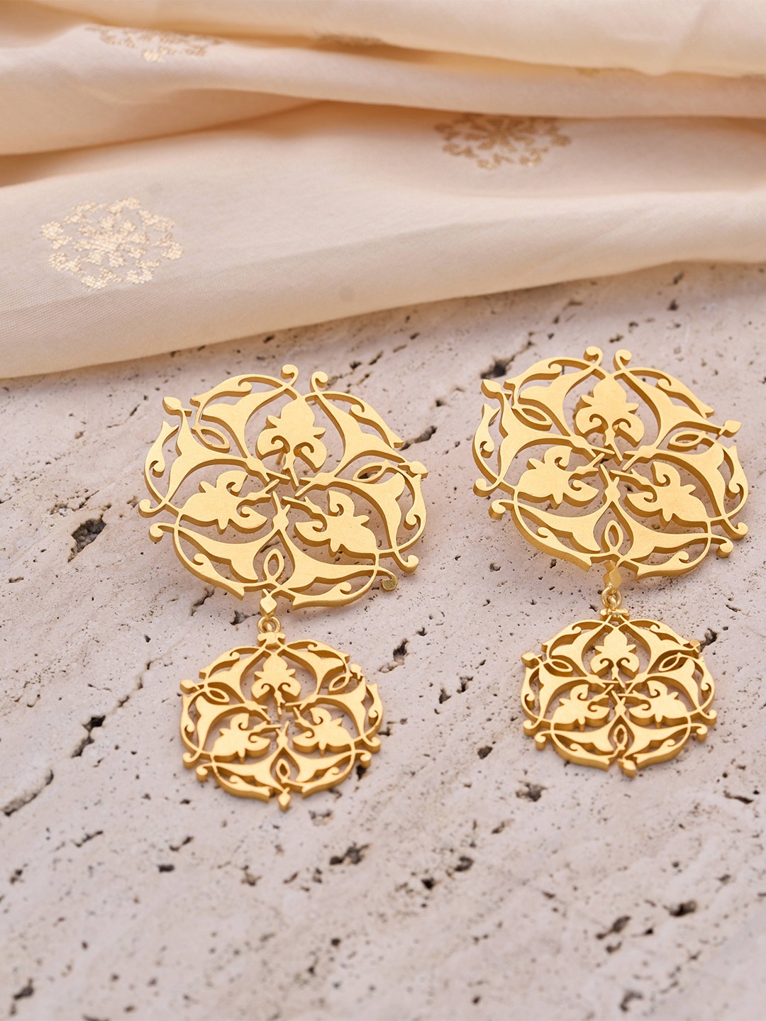 

trueBrowns 22K Gold-Plated Contemporary Drop Earrings