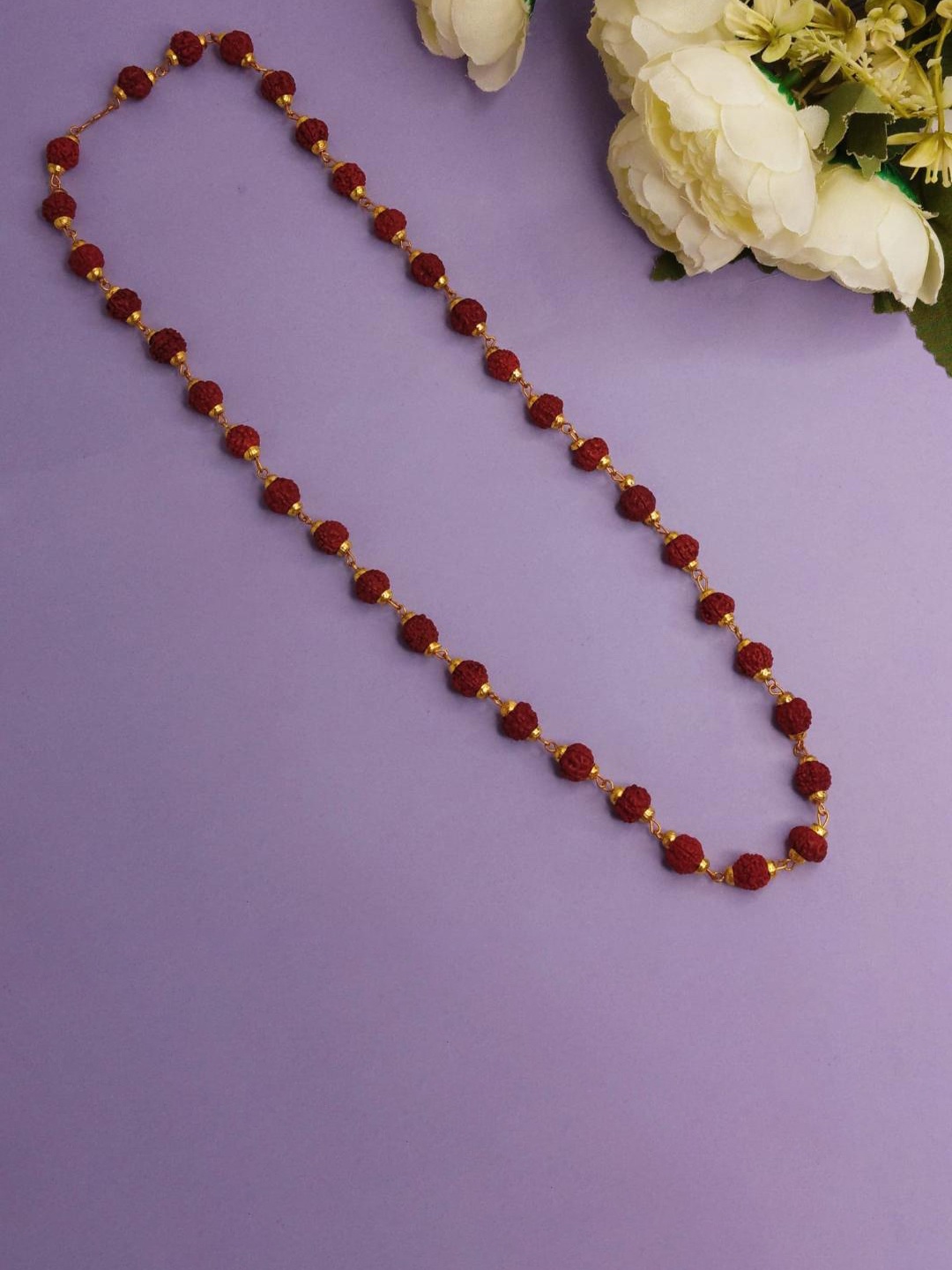 

Efulgenz Gold-Plated Oxidised Rudraksha Beaded Necklace