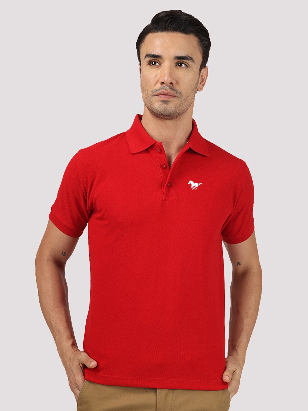 

Greylongg Polo Collar Regular Fit T-shirt, Red