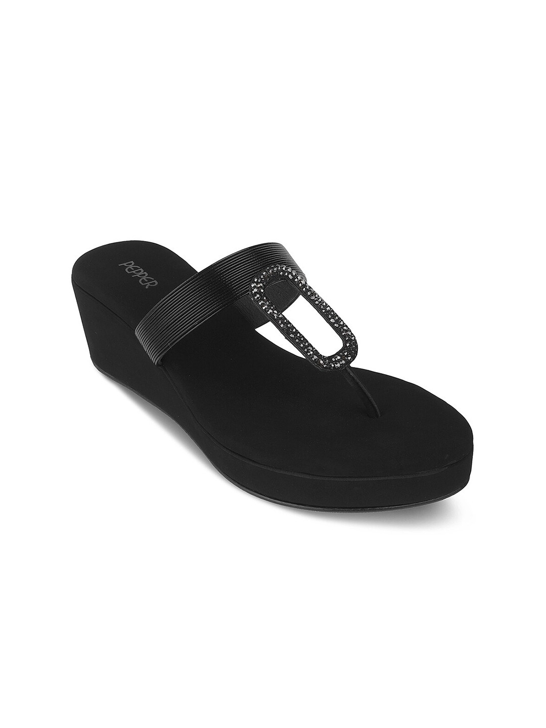 

PEPPER Embellished Wedge Heels, Black