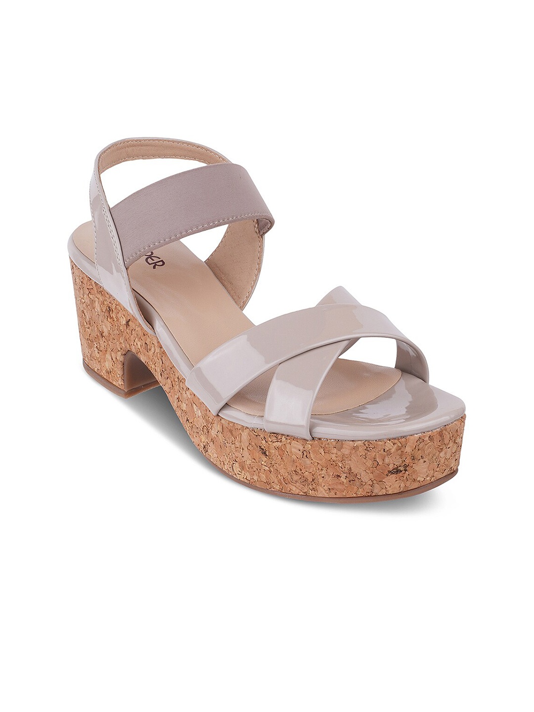 

PEPPER Open Toe Platform Heels, Beige