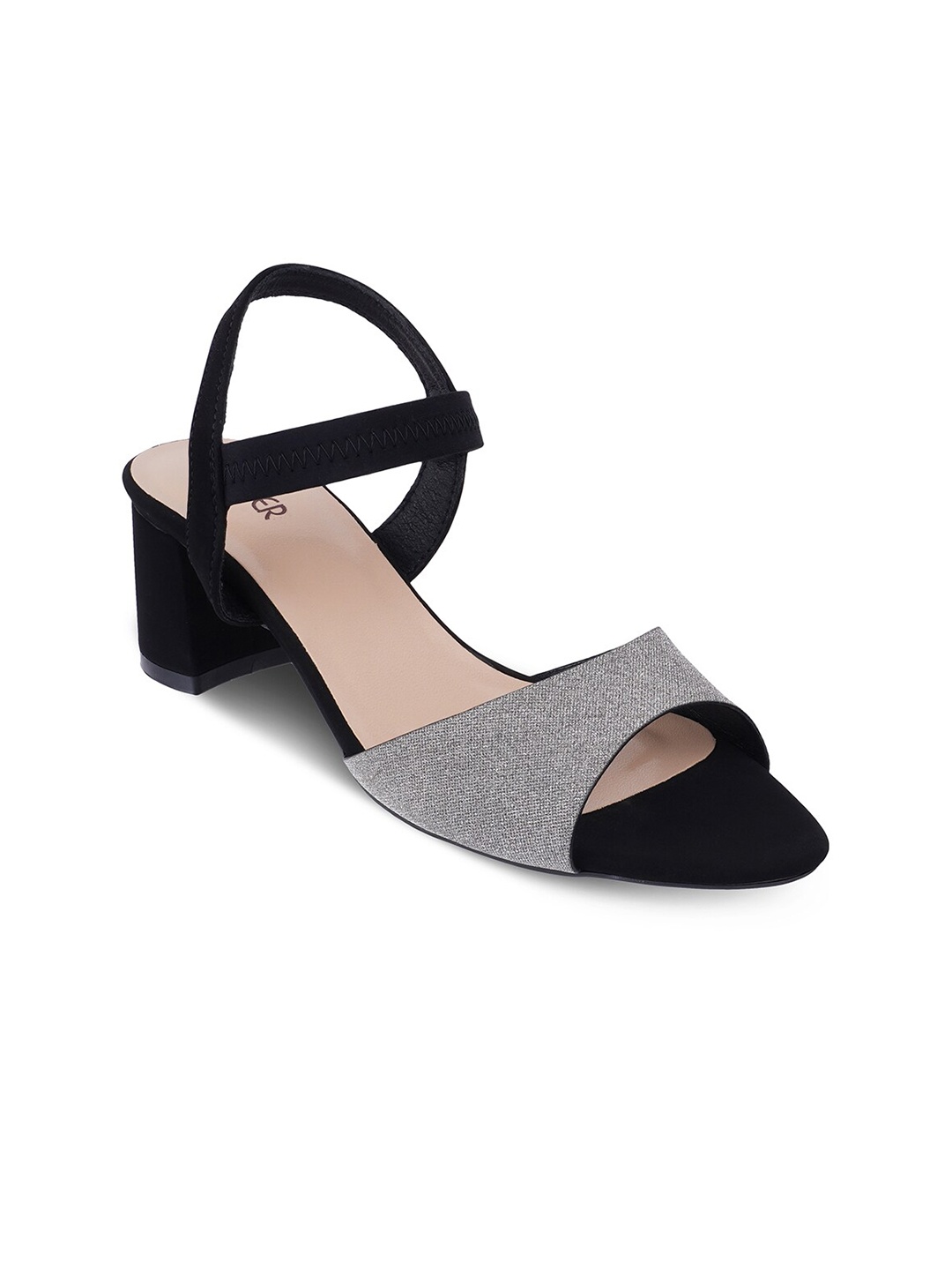 

PEPPER Textured Block Heels, Grey