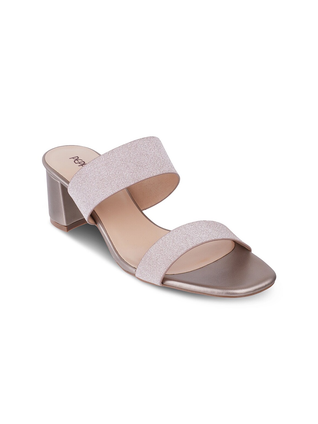 

PEPPER Textured Block Heels, Rose gold