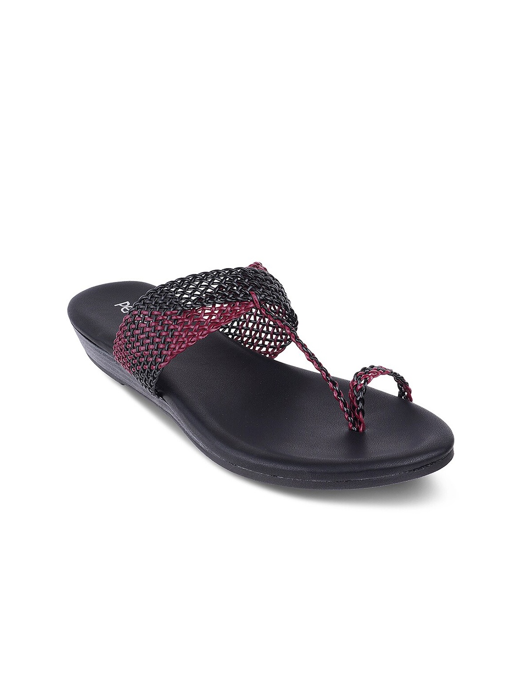 

PEPPER Textured One Toe Flats, Black