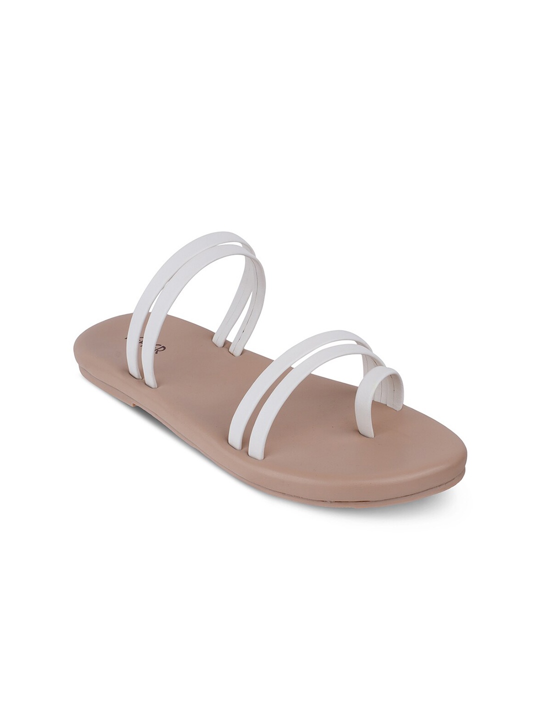 

PEPPER Strapy No Back Strap One Toe Flats, White