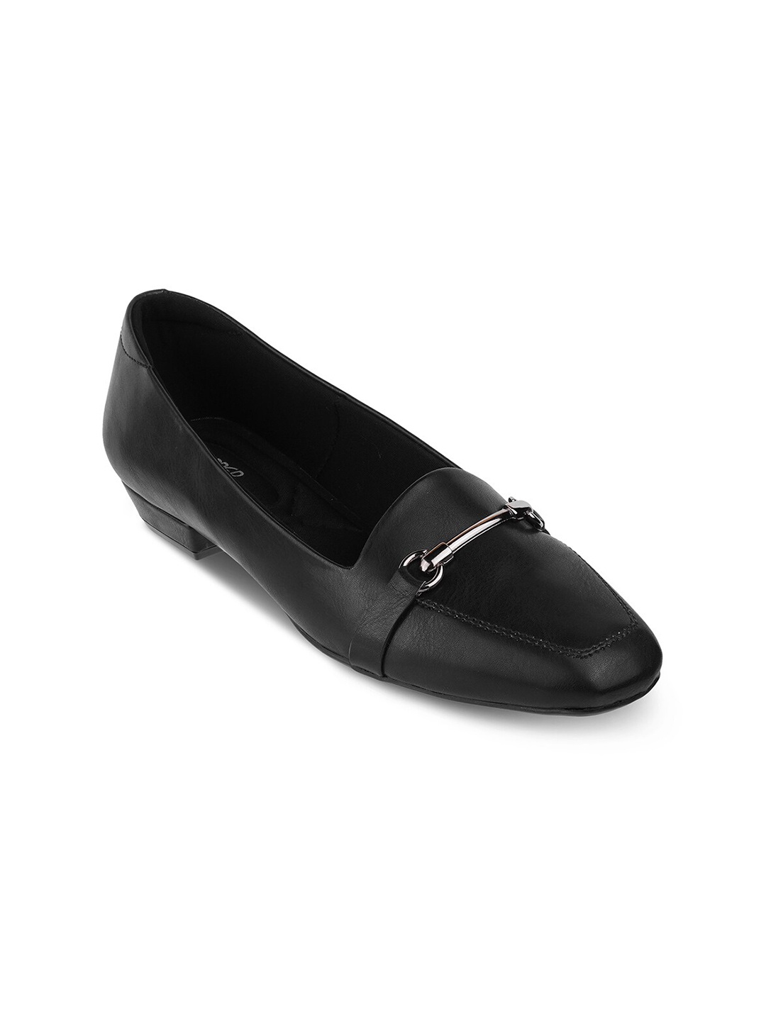 

PEPPER Embellished Square Toe Slip-On Ballerinas, Black
