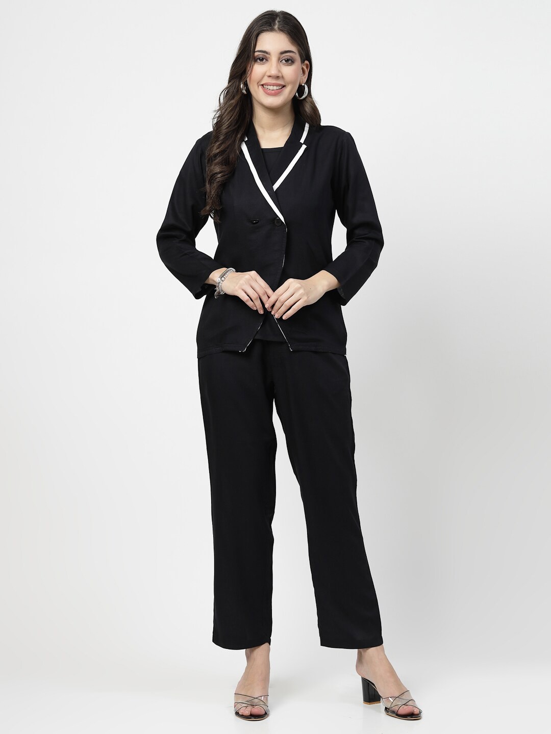 

Karmic Vision Top & Trousers Co-Ords With Blazer, Black