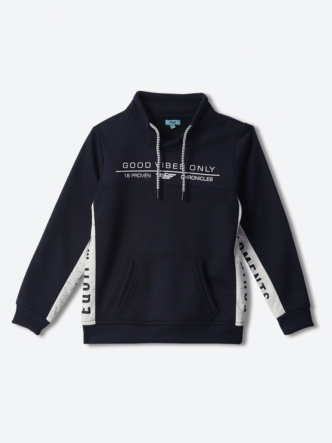 

2Bme Boys Typography Printed Hooded Pullover, Navy blue