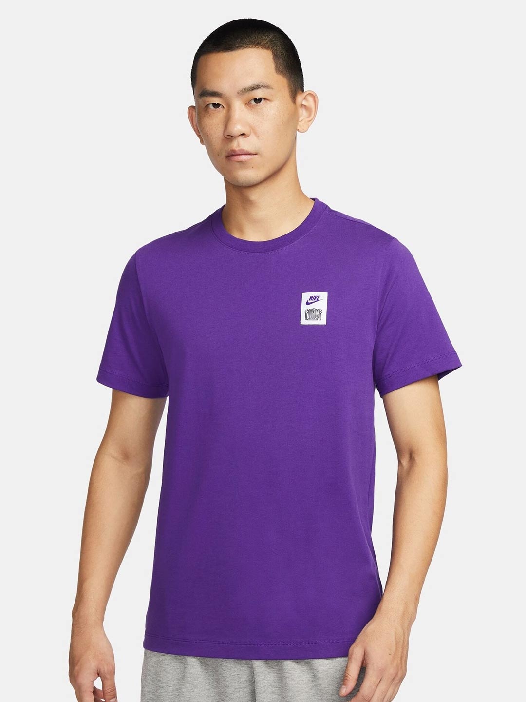 

Nike Round Neck Printed Basketball Cotton T-Shirt, Purple