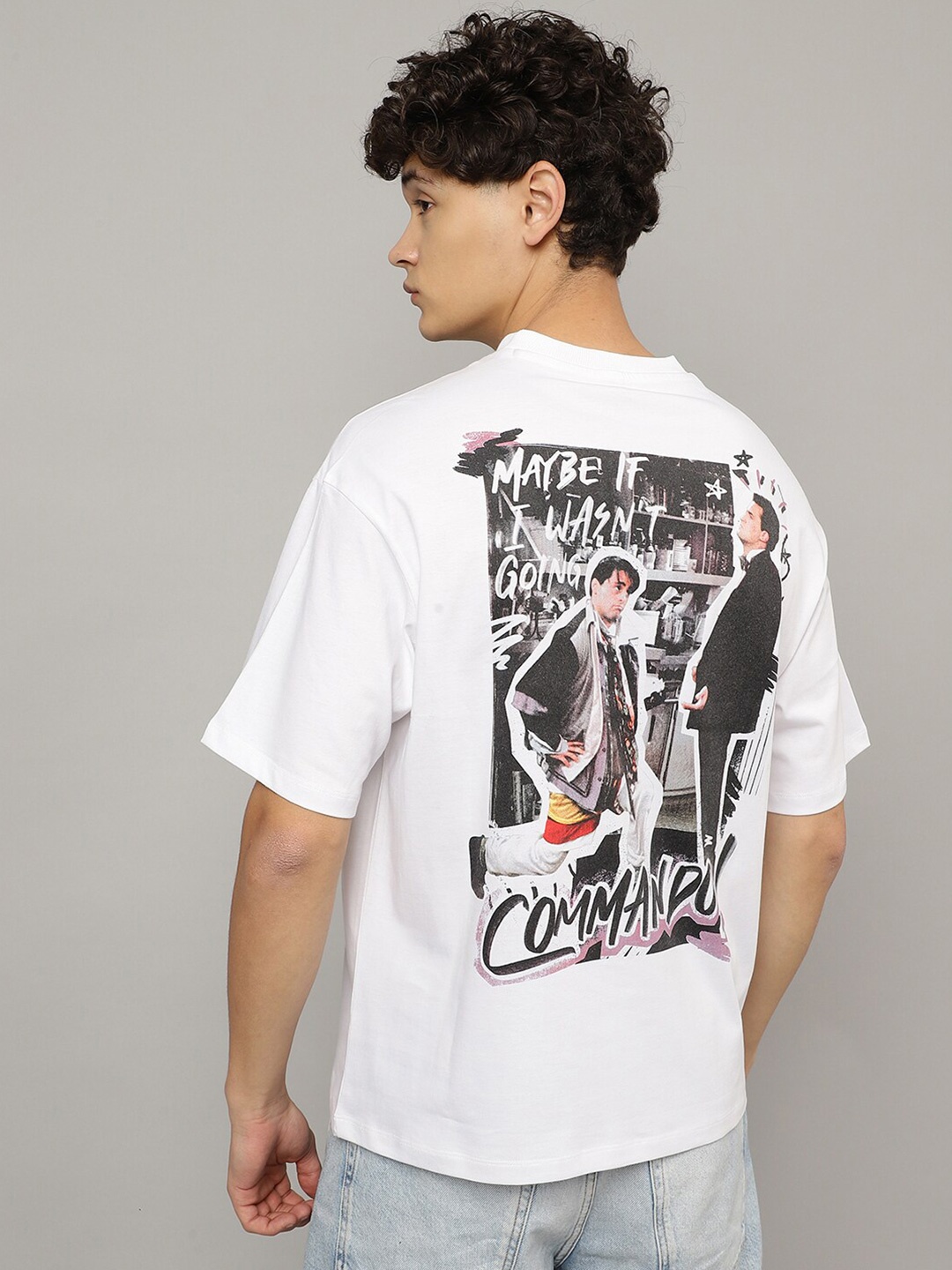 

Free Authority Friends Printed Cotton Oversized T-shirt, White