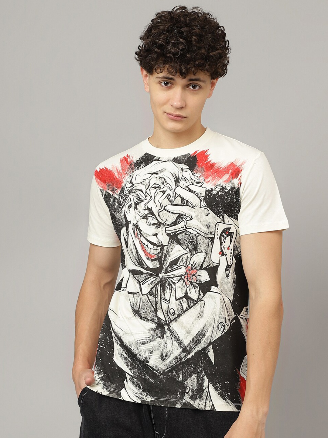 

Free Authority Joker Printed T-shirt for Man, White