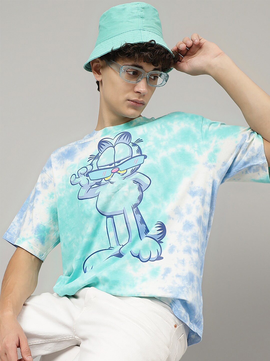

Free Authority Garfield Printed Oversized Pure Cotton T-shirt, Blue