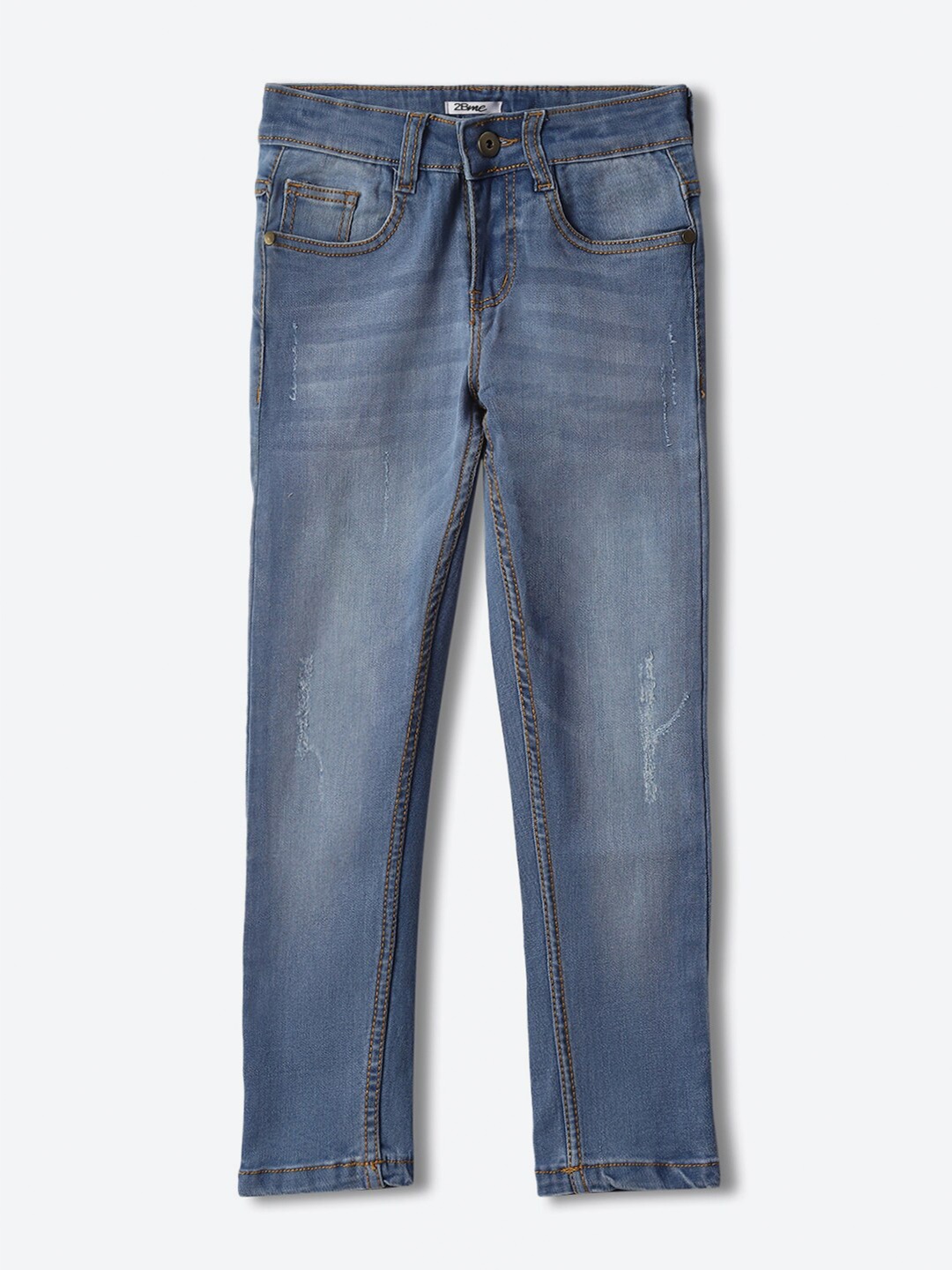 

2Bme Boys Mid-Rise Low Distress Light Fade Jeans, Blue