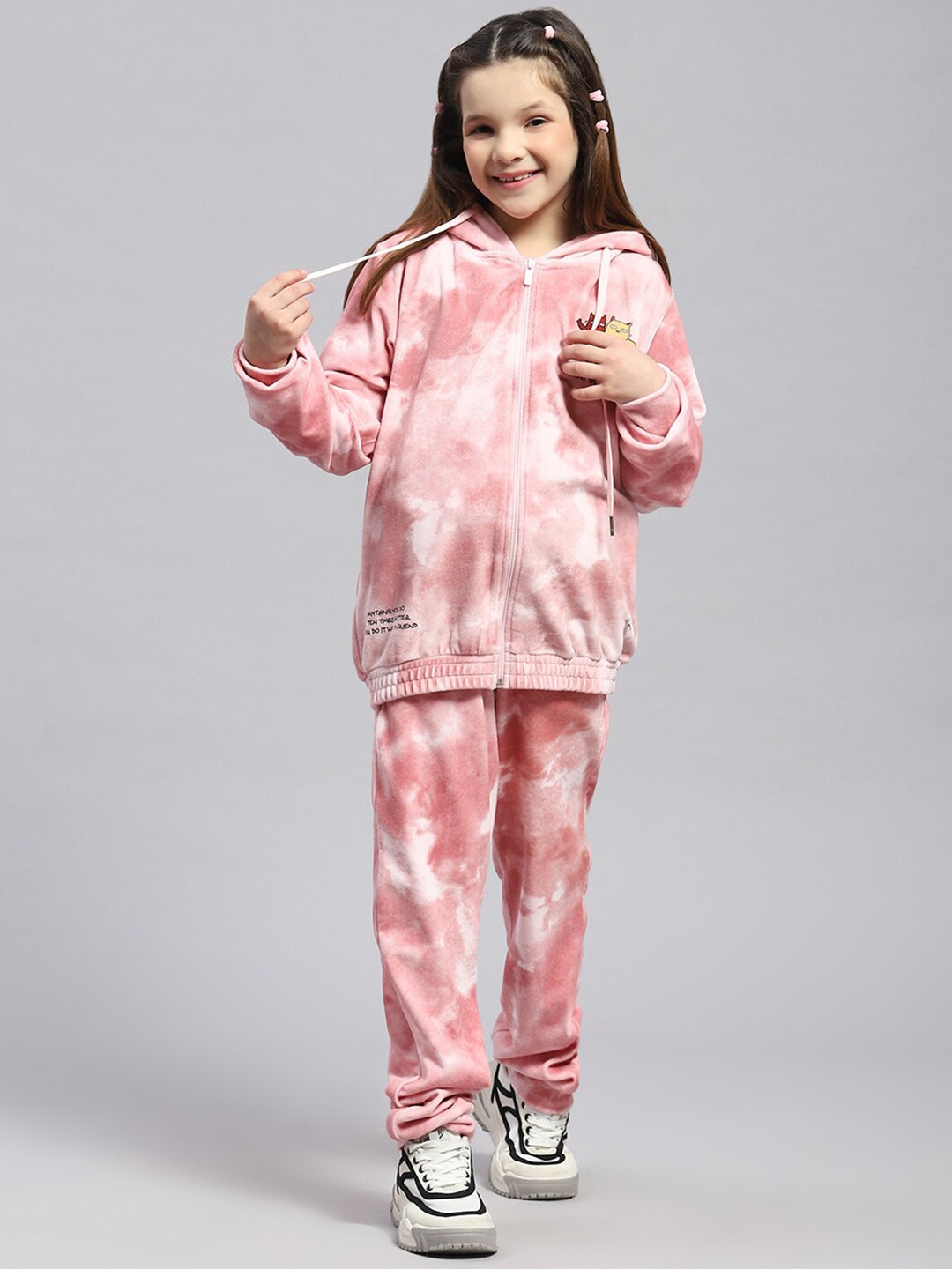 

Monte Carlo Girls Tie & Dye Sweatshirt with Track Pant, Pink