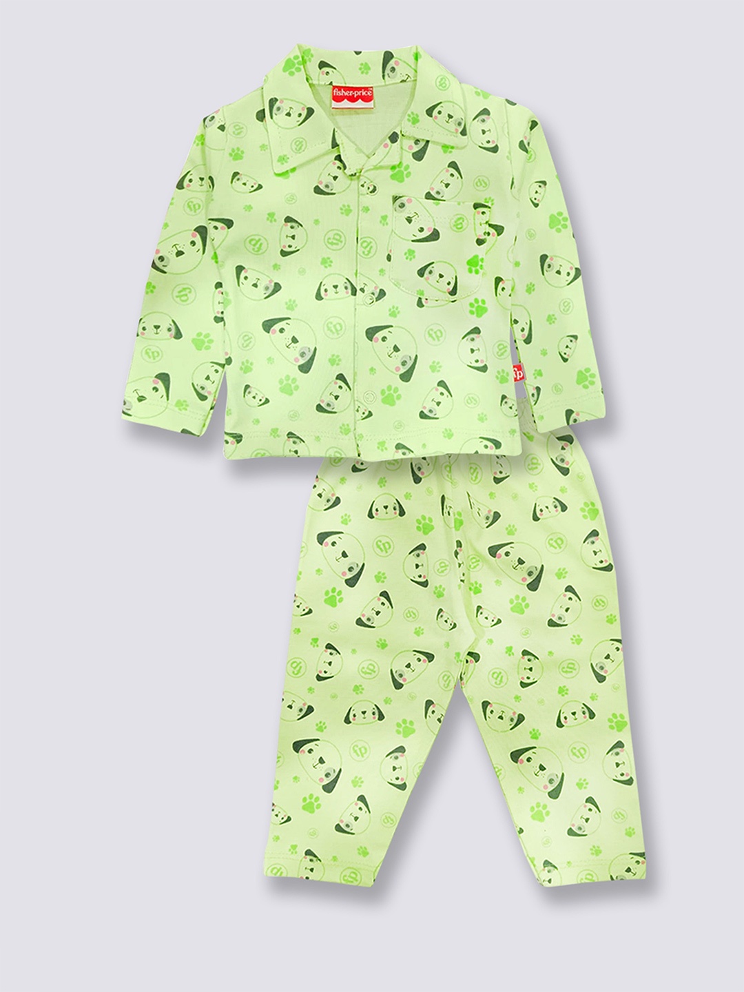 

Moms Love Infant Boys Printed Organic Cotton Night Suit, Green