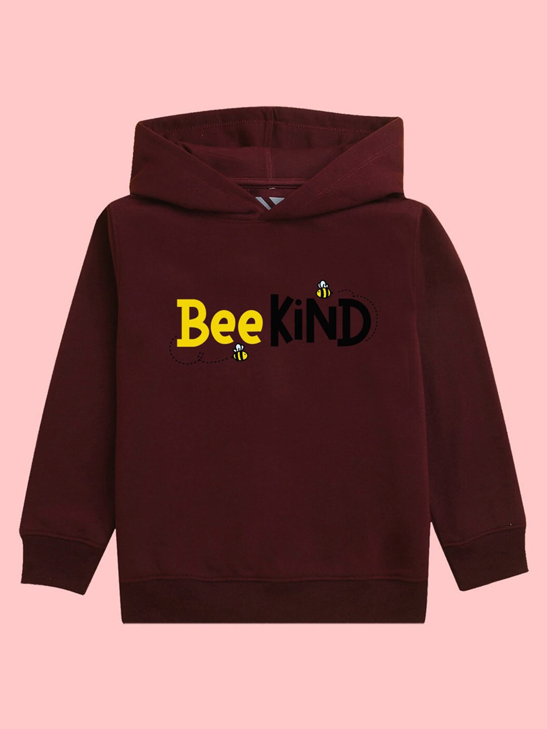 

BAESD Girls Bee Printed Fleece Hood Pullover Sweatshirt, Burgundy