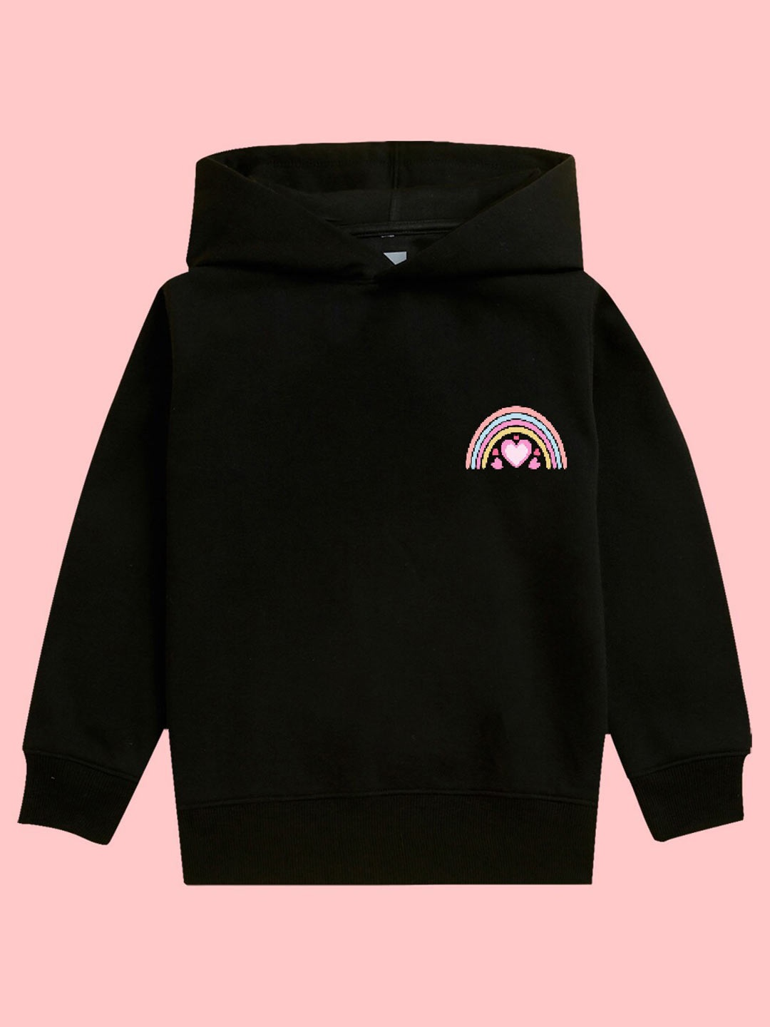

BAESD Kids Graphic Printed Hooded Pullover, Black