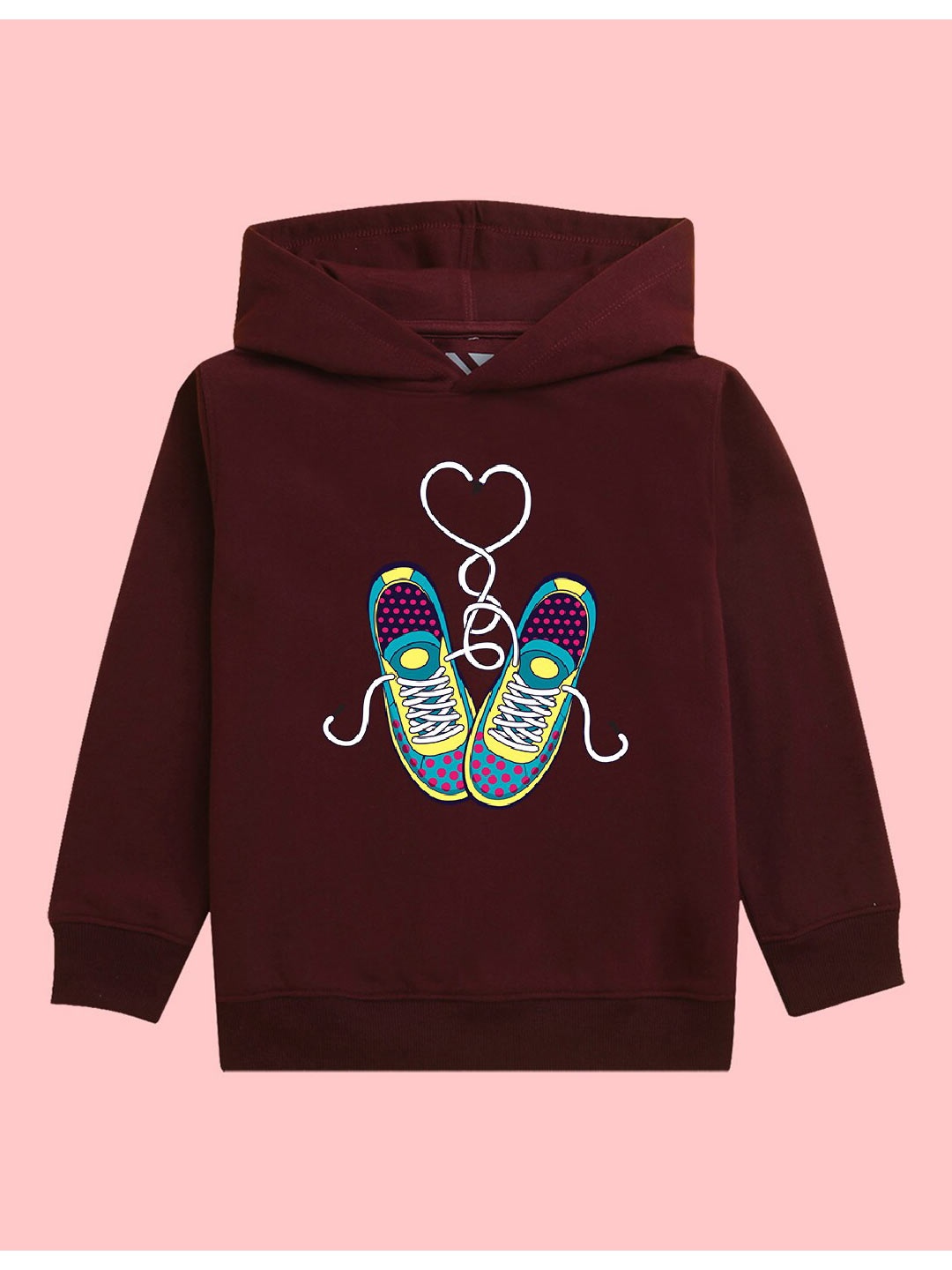 

BAESD Kids Graphic Printed Hooded Fleece Sweatshirt, Burgundy