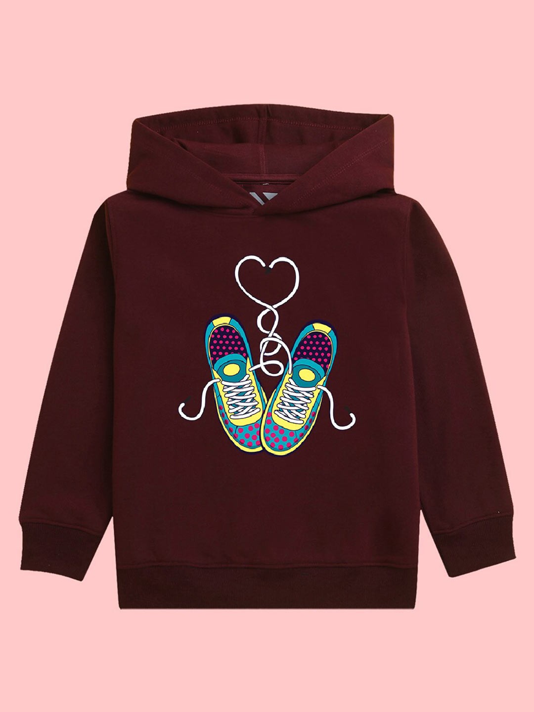 

BAESD Kids Printed Hooded Fleece Pullover, Burgundy