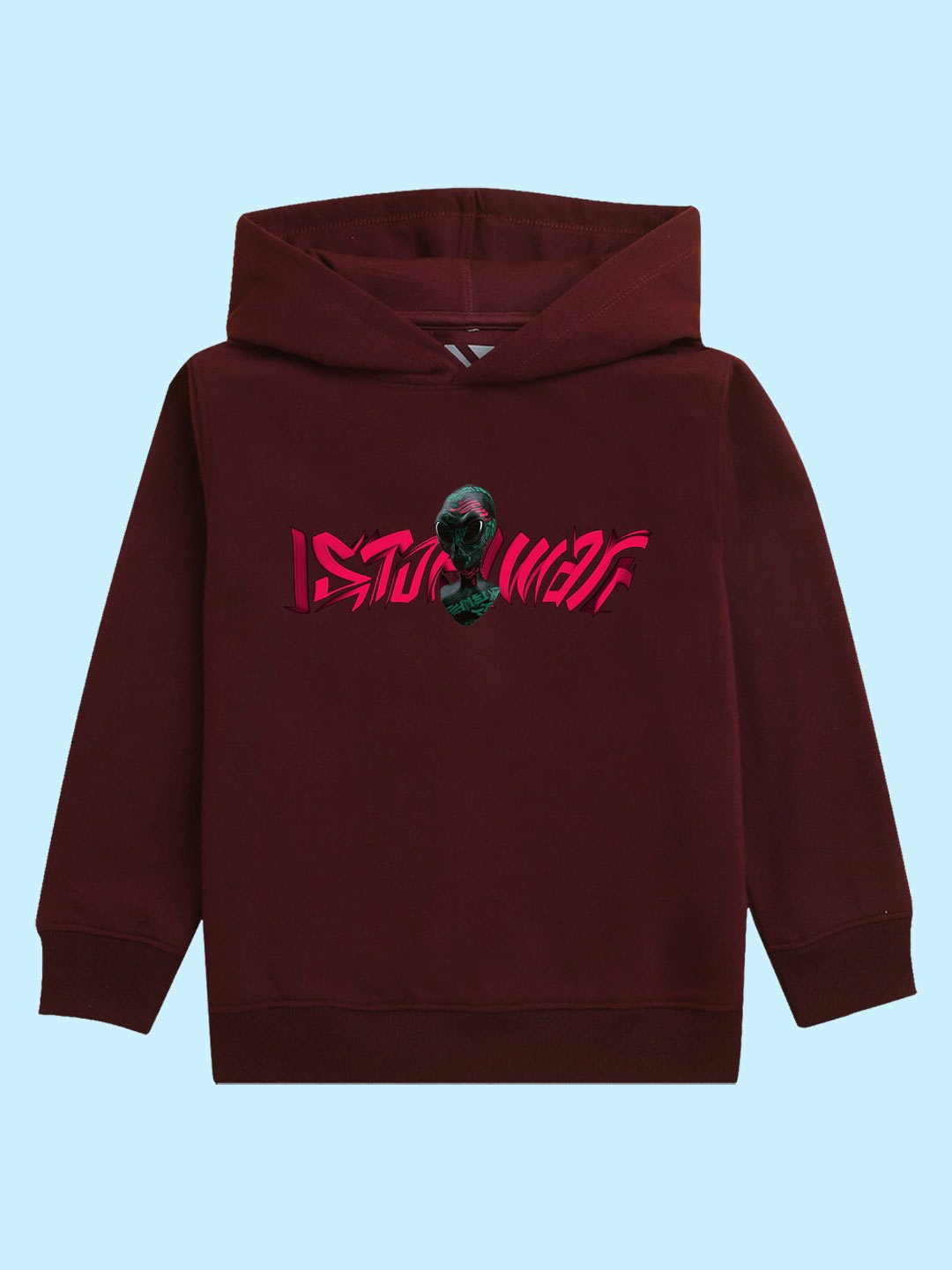 

BAESD Kids Graphic Printed Hooded Fleece Sweatshirt, Burgundy