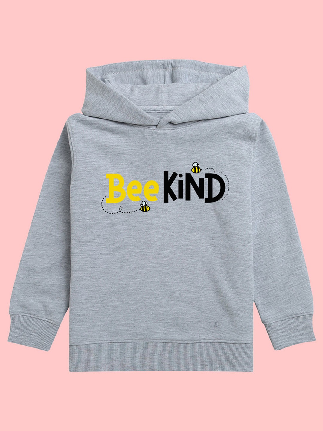 

BAESD Kids Typography Printed Hooded Fleece Sweatshirt, Grey