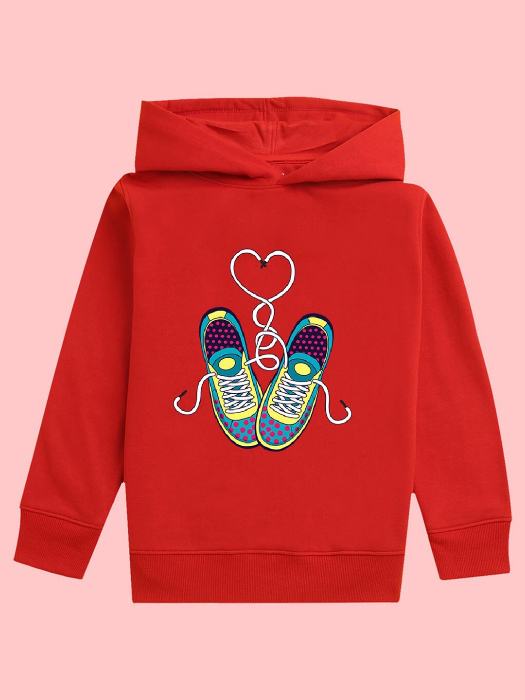 

BAESD Kids Graphic Printed Hooded Fleece Pullover Sweatshirt, Red