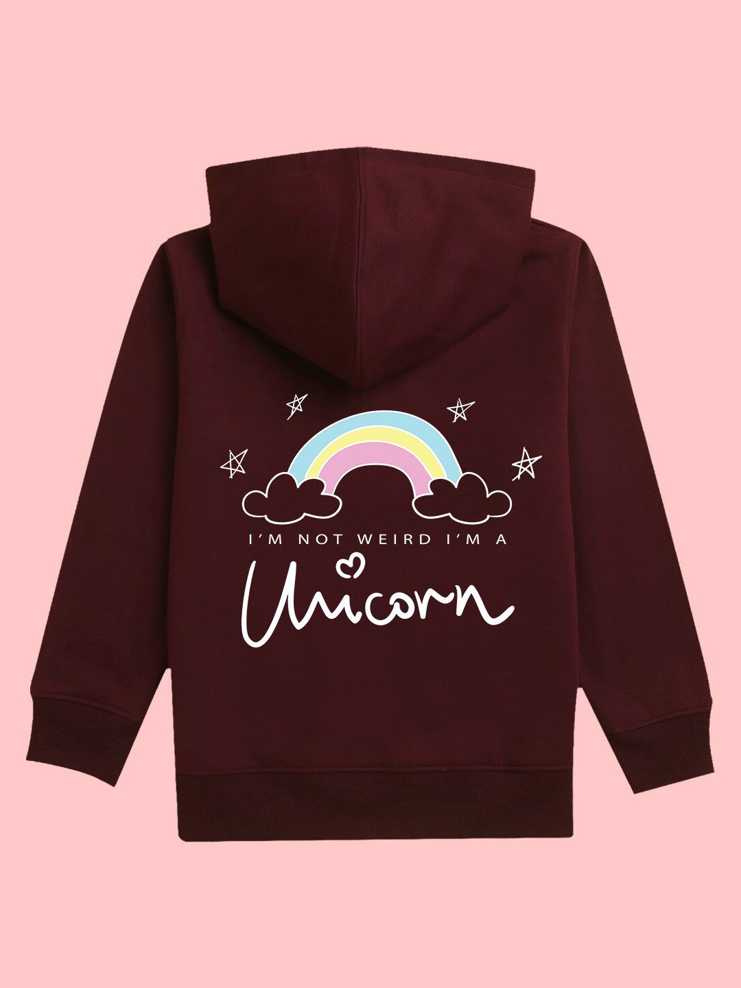 

BAESD Kids Graphic Printed Hooded Fleece Sweatshirt, Burgundy