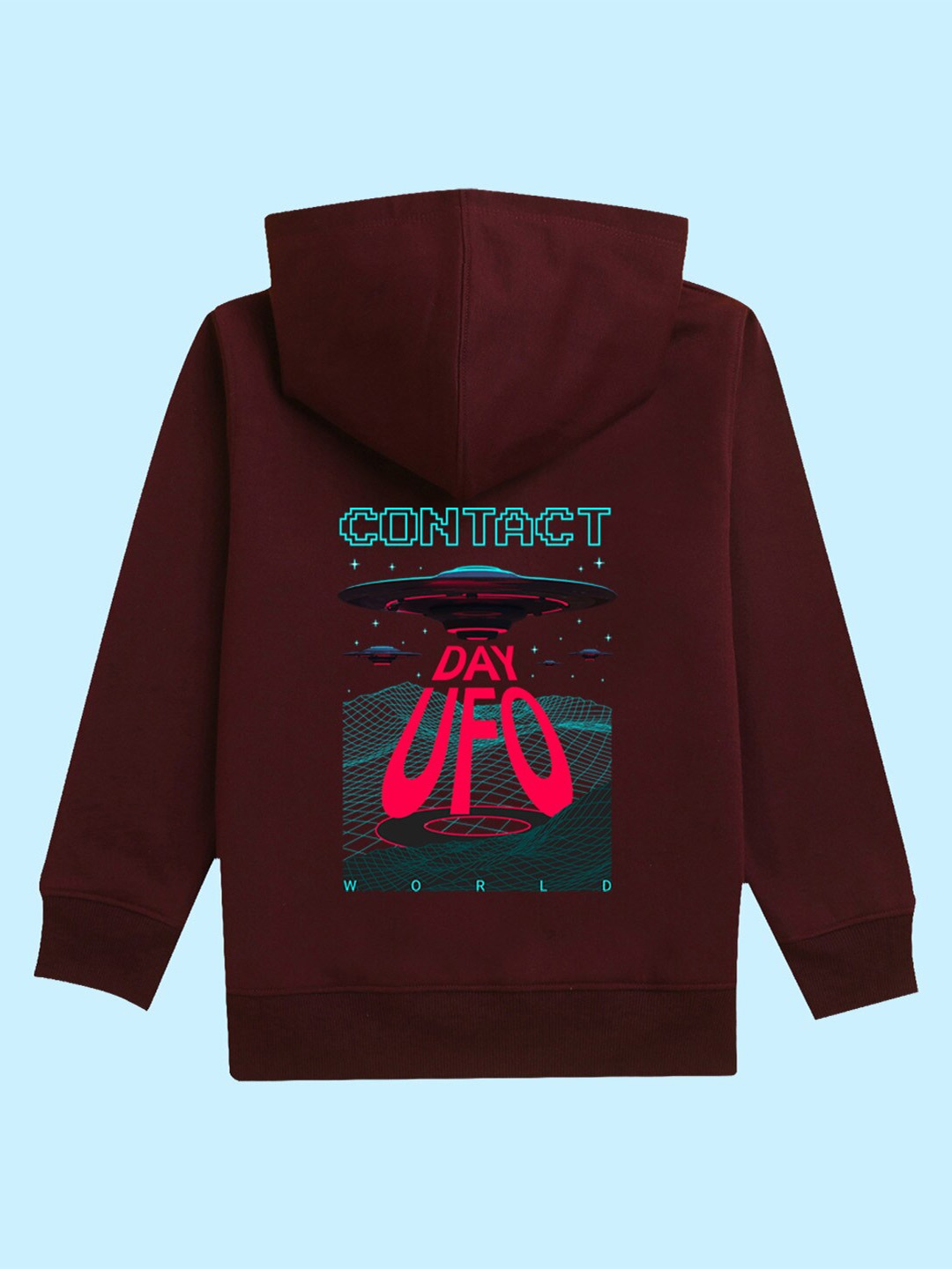 

BAESD Kids Space Printed Hooded Fleece Pullover, Burgundy