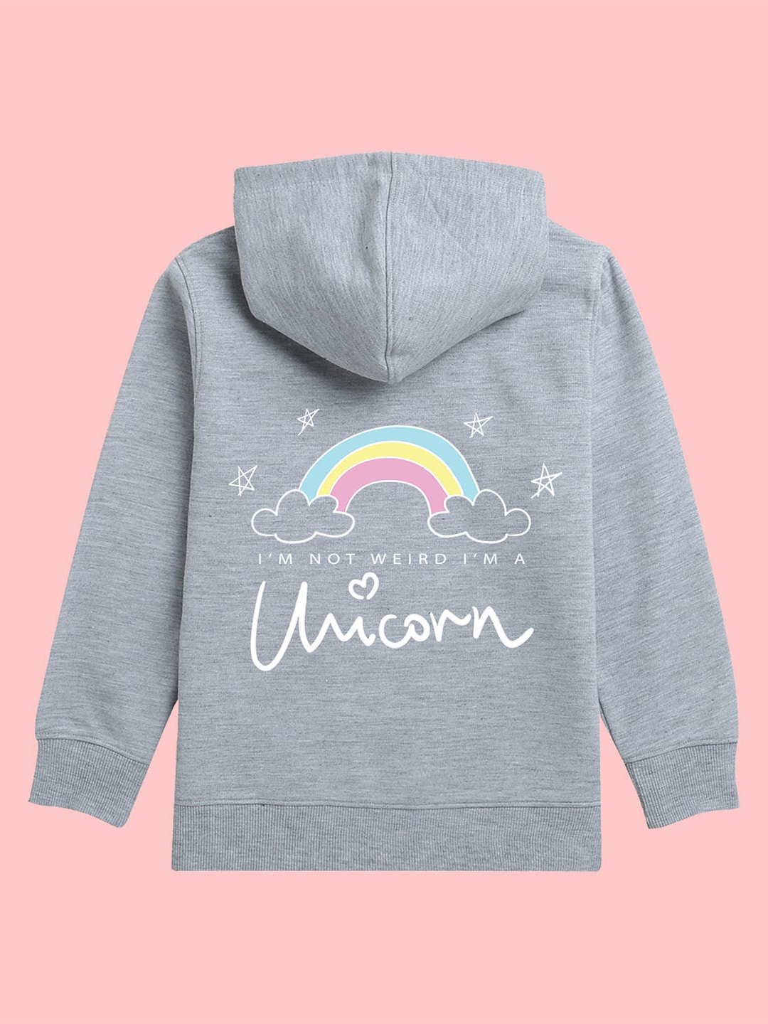 

BAESD Kids Unicorn Graphic Printed Hooded Fleece Pullover Sweatshirt, Grey