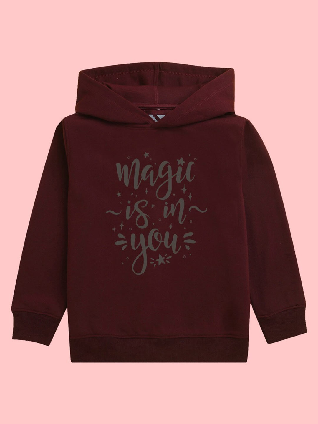 

BAESD Girls Typography Printed Fleece Hood Pullover Sweatshirt, Burgundy