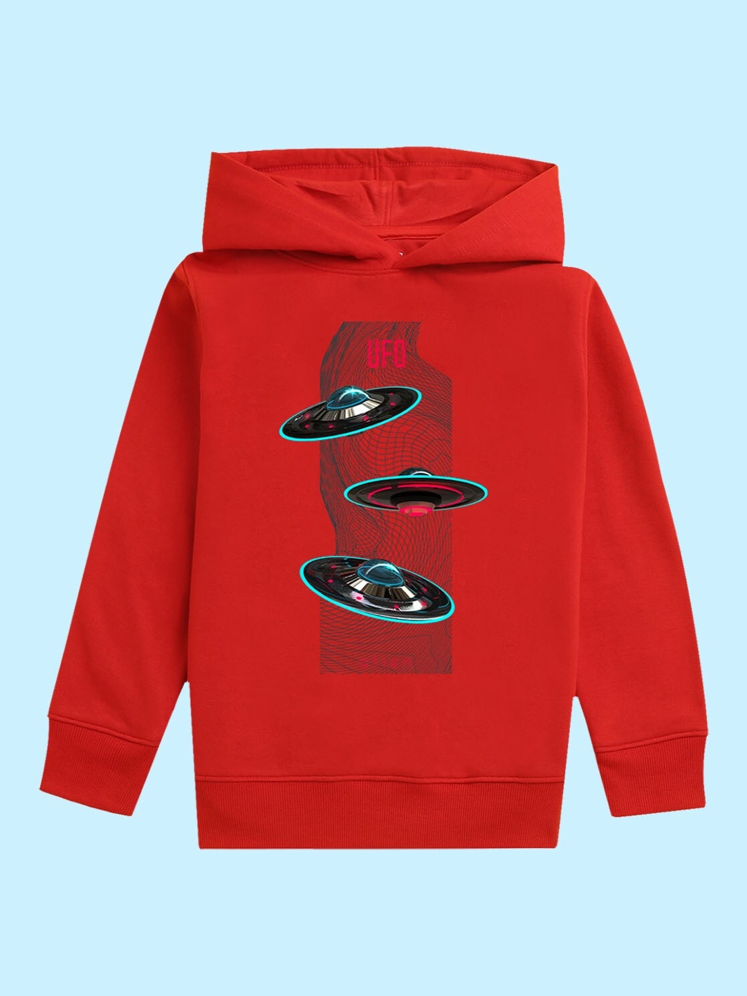 

BAESD Kids Graphic Printed Hooded Fleece Pullover Sweatshirt, Red