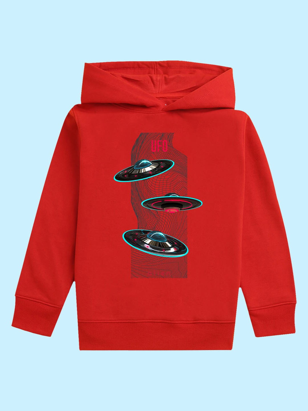

BAESD Kids Graphic Printed Hooded Fleece Pullover Sweatshirt, Red