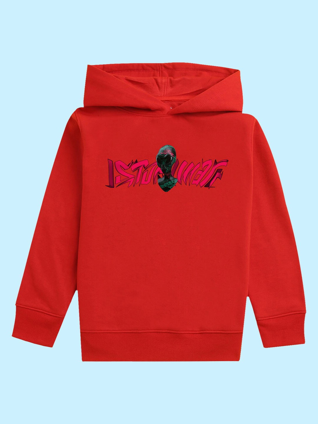 

BAESD Kids Printed Hooded Fleece Pullover, Red