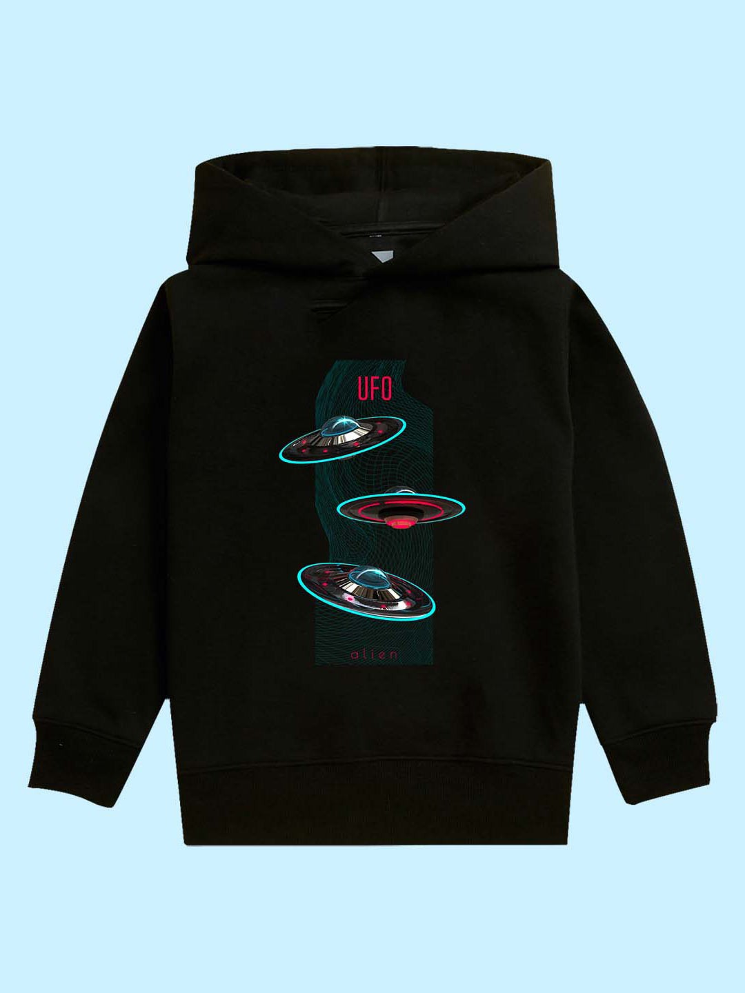 

BAESD Kids Graphic Printed Hooded Fleece Sweatshirt, Black