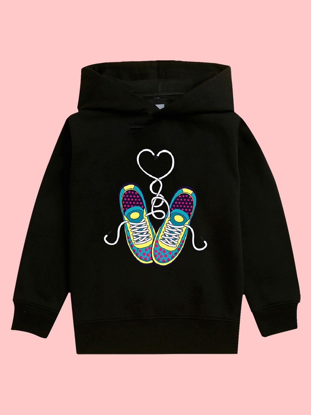 

BAESD Kids Printed Hooded Fleece Pullover, Black