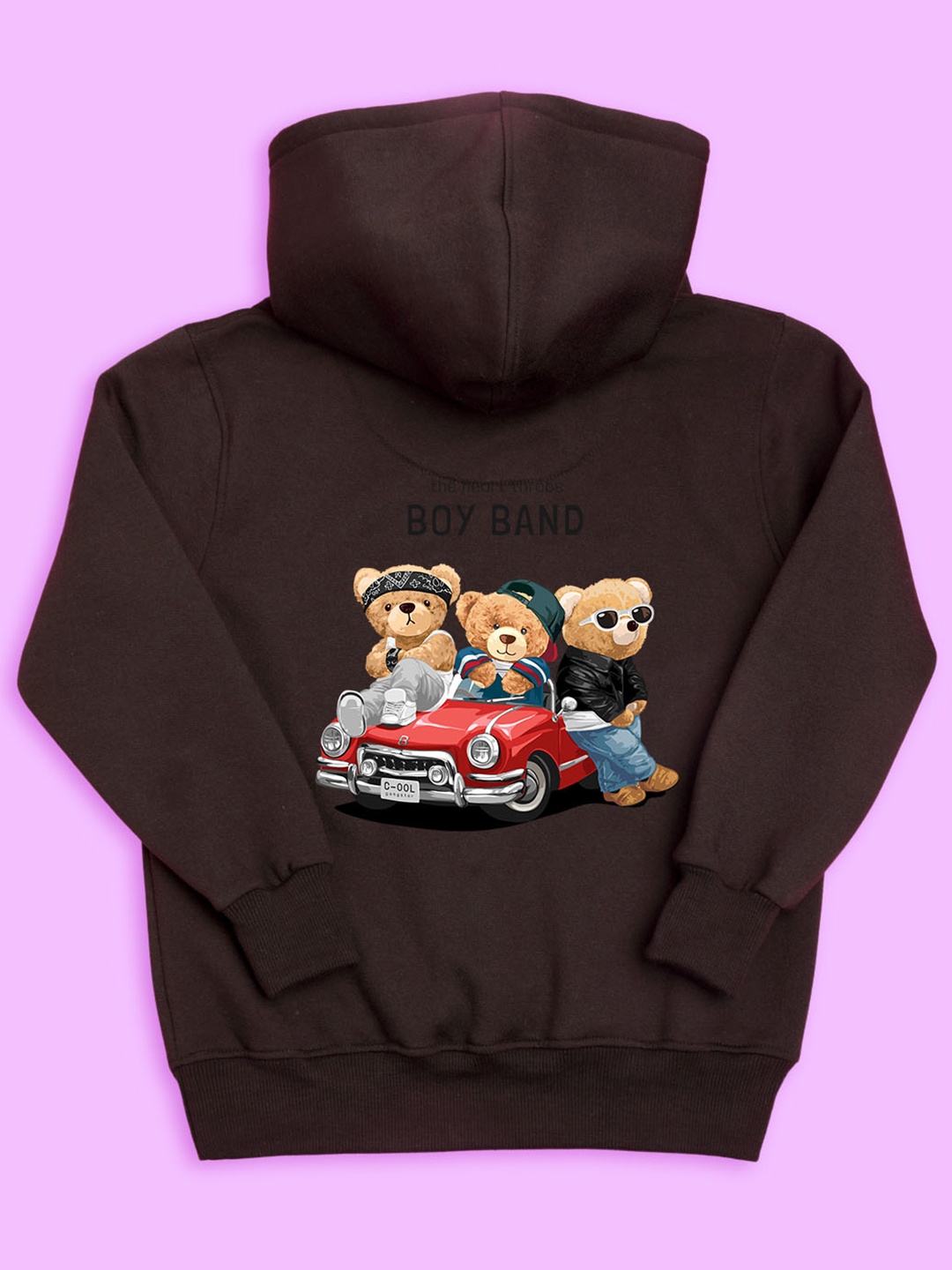 

BAESD Kids Graphic Printed Hooded Long Sleeves Fleece Pullover Sweatshirt, Brown