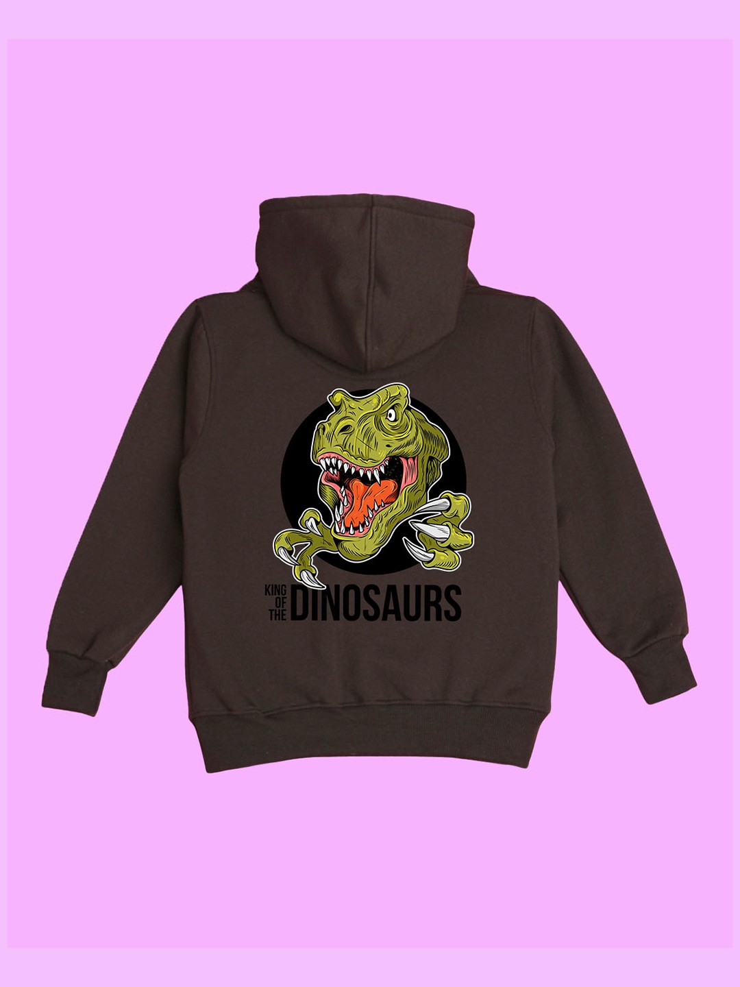 

BAESD Kids Dinosaur Printed Fleece Hooded Pullover, Brown