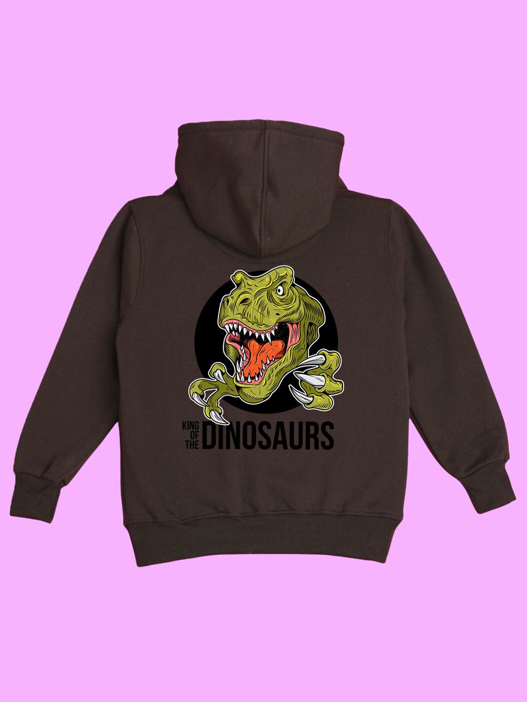 

BAESD Kids Dinosaur Printed Fleece Hooded Pullover, Brown
