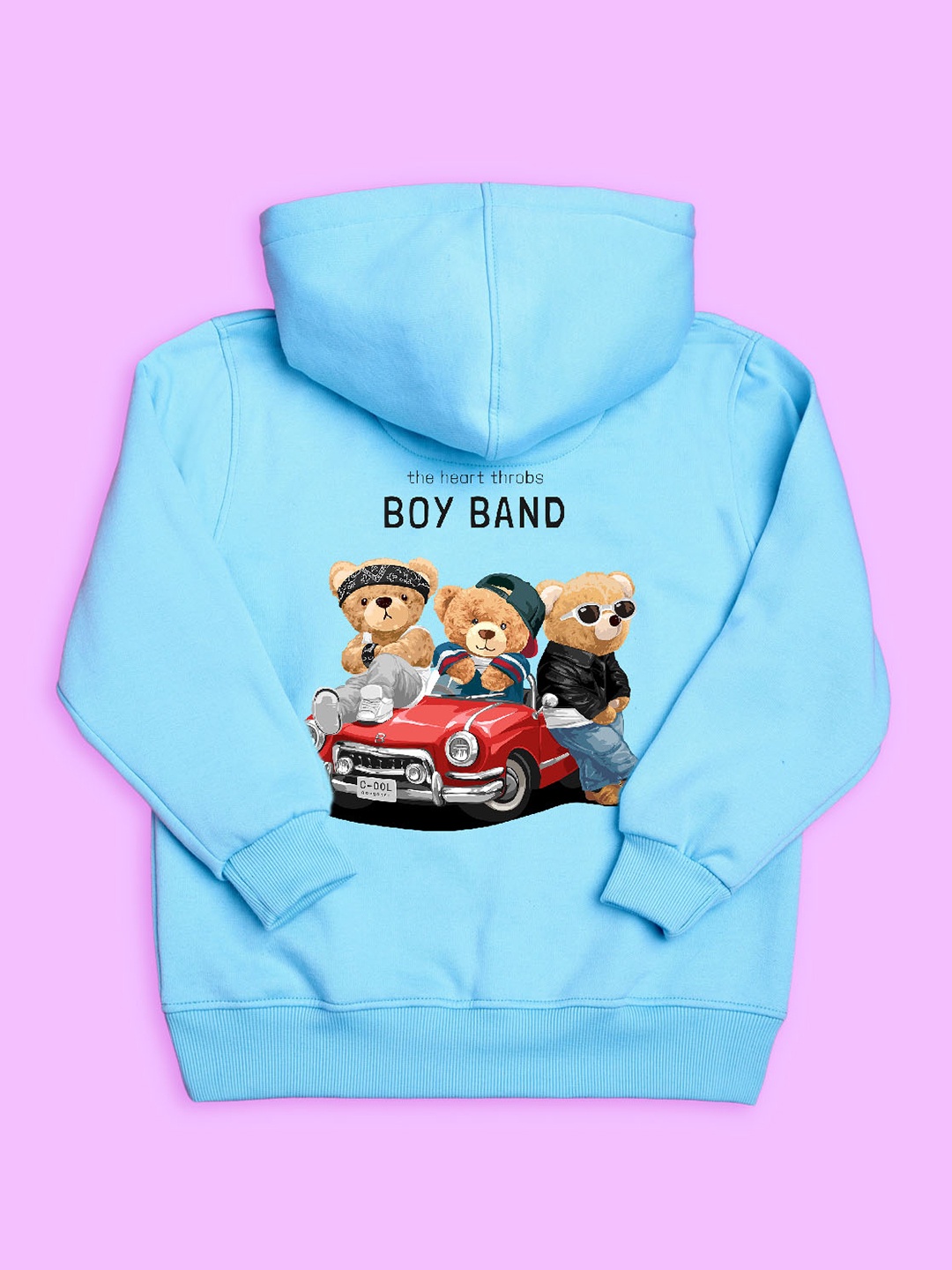 

BAESD Kids Teddy Bear Printed Hooded Fleece Pullover, Blue