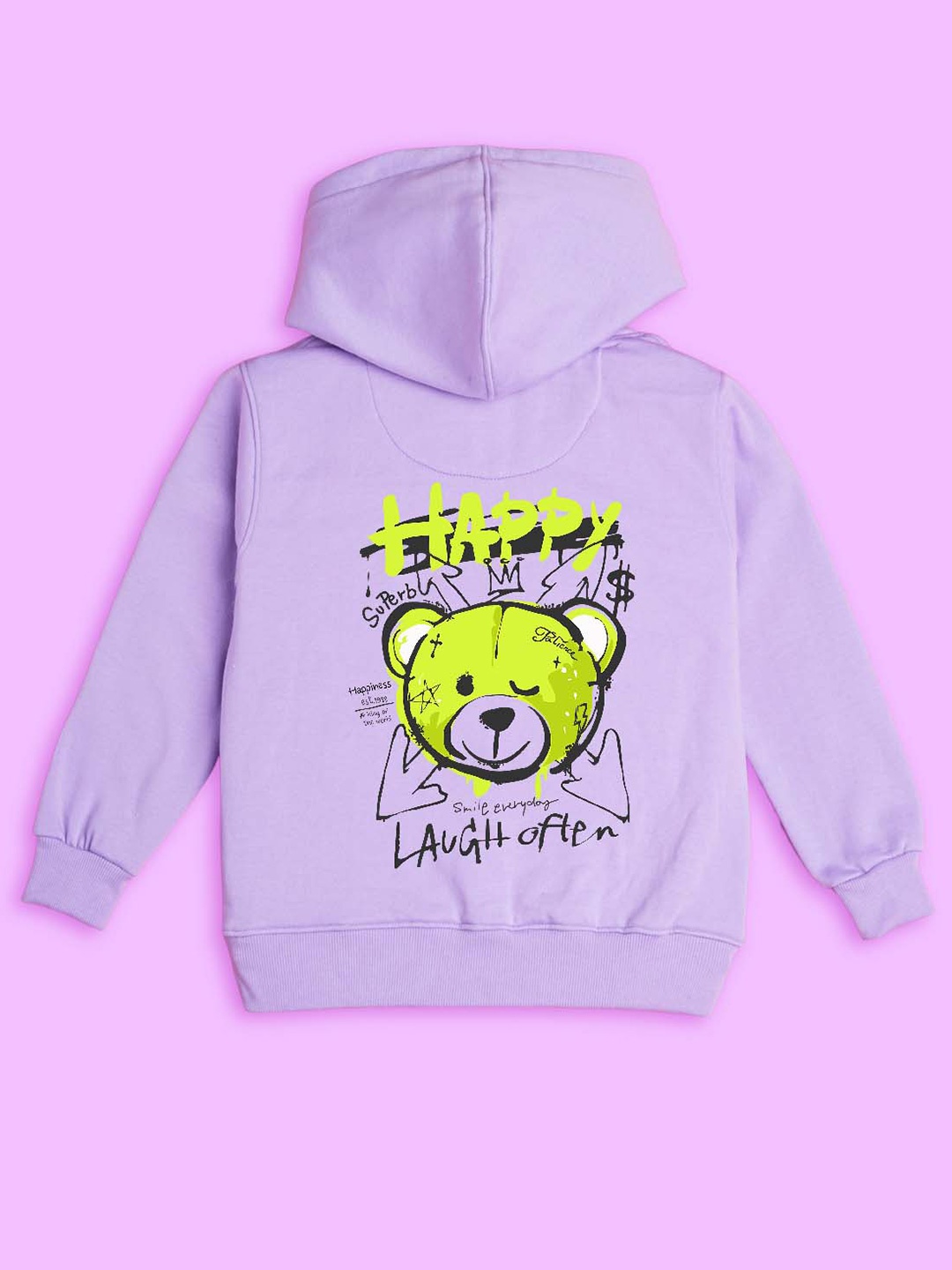 

BAESD Kids Graphic Printed Hooded Long Sleeves Fleece Pullover Sweatshirt, Purple