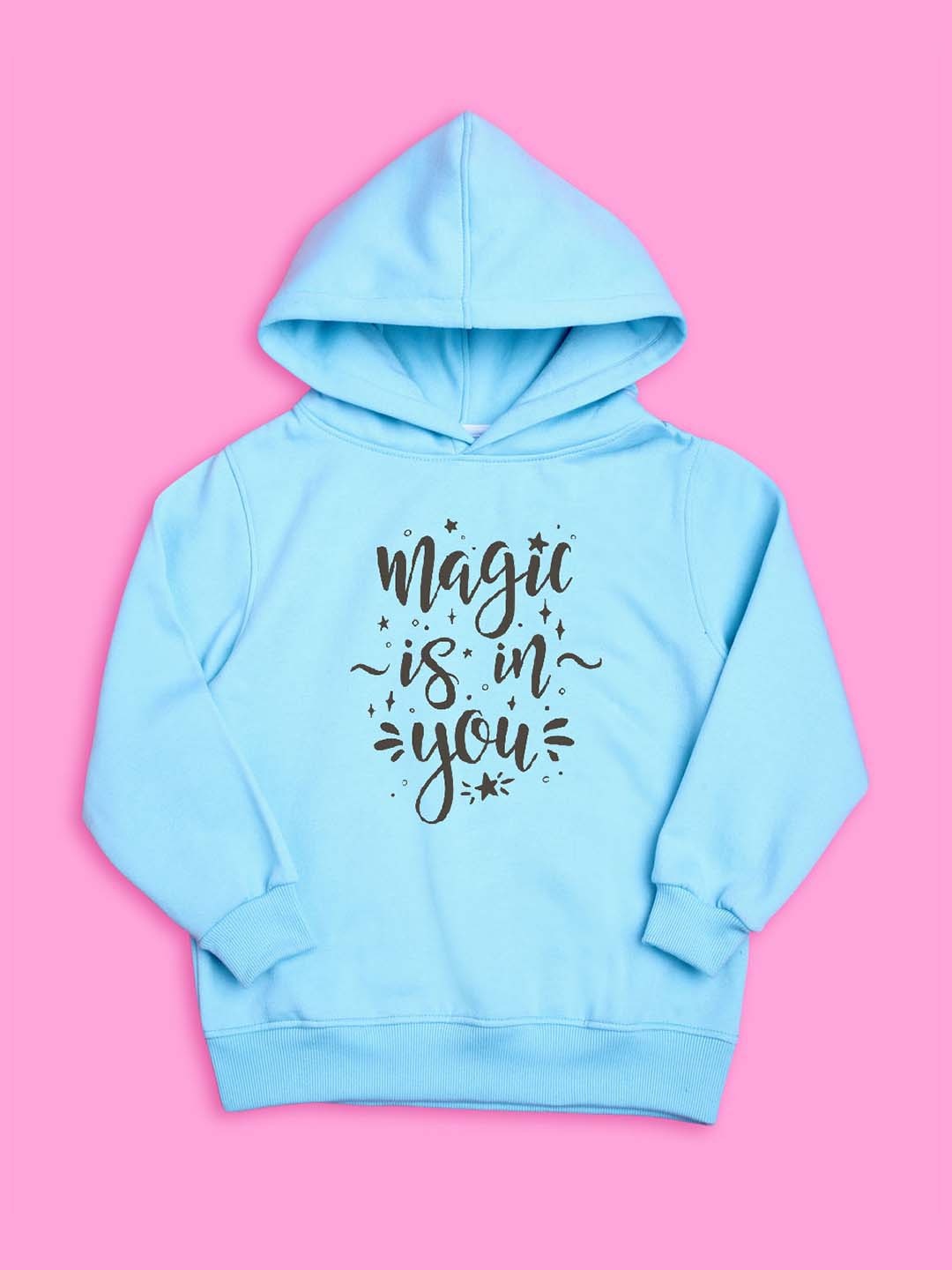 

BAESD Kids Typography Printed Hooded Long Sleeves Fleece Pullover Sweatshirt, Blue